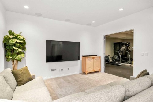 57 Riviera Crescent, Cochrane, AB - Indoor Photo Showing Living Room