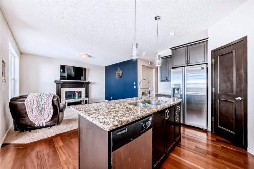 46 Cranford Gardens Se, Calgary, AB - Indoor Photo Showing Kitchen With Stainless Steel Kitchen With Double Sink With Upgraded Kitchen