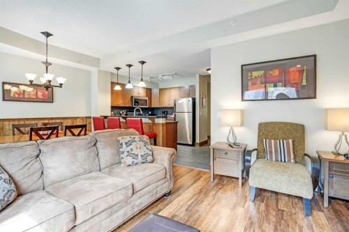 102-121 Kananaskis Way, Canmore, AB - Indoor Photo Showing Living Room