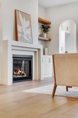 1904 48 Avenue Sw, Calgary, AB - Indoor Photo Showing Living Room With Fireplace