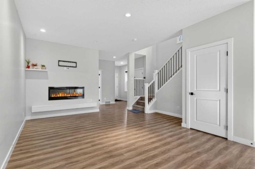 210 Cornerstone Crescent Ne, Calgary, AB - Indoor With Fireplace