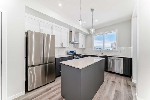 1907 Cornerstone Boulevard Ne, Calgary, AB - Indoor Photo Showing Kitchen With Upgraded Kitchen