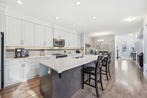 8 Redstone Passage Ne, Calgary, AB - Indoor Photo Showing Kitchen With Stainless Steel Kitchen With Upgraded Kitchen