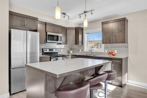 405 Redstone View Ne, Calgary, AB - Indoor Photo Showing Kitchen With Upgraded Kitchen