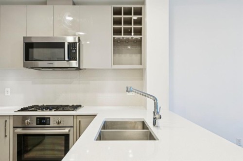 210-301 10 Street Nw, Calgary, AB - Indoor Photo Showing Kitchen With Double Sink With Upgraded Kitchen