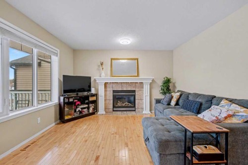19 Copperfield Crescent Se, Calgary, AB - Indoor Photo Showing Living Room With Fireplace