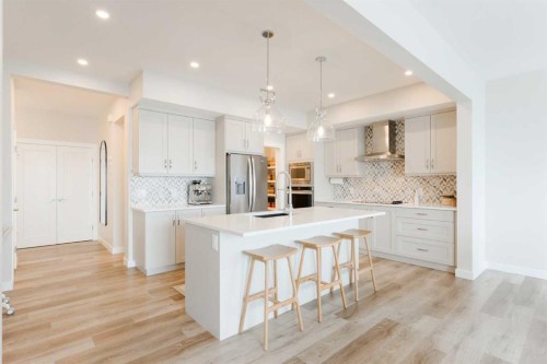 156 Precedence View, Cochrane, AB - Indoor Photo Showing Kitchen With Upgraded Kitchen