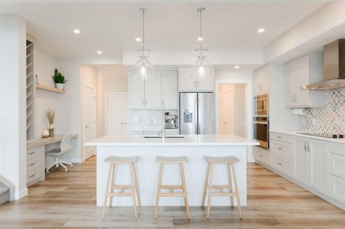 156 Precedence View, Cochrane, AB - Indoor Photo Showing Kitchen With Upgraded Kitchen