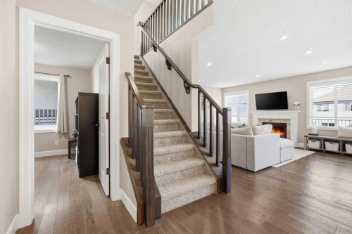 308 Viewpointe Terrace, Chestermere, AB - Indoor With Fireplace