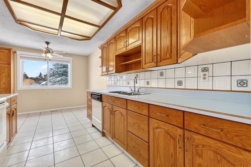 115 Abingdon Court Ne, Calgary, AB - Indoor Photo Showing Kitchen With Double Sink