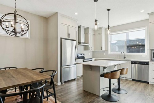 129 Dawson Drive, Chestermere, AB - Indoor Photo Showing Kitchen With Stainless Steel Kitchen With Upgraded Kitchen
