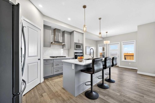 77 Belvedere Drive Se, Calgary, AB - Indoor Photo Showing Kitchen With Upgraded Kitchen