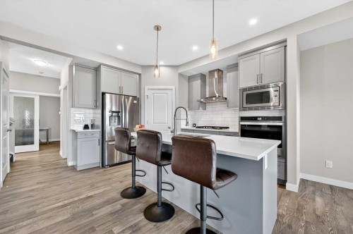 77 Belvedere Drive Se, Calgary, AB - Indoor Photo Showing Kitchen With Upgraded Kitchen