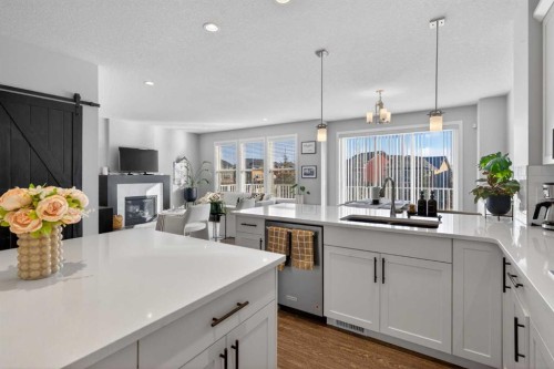 126 Bayview Circle Sw, Airdrie, AB - Indoor Photo Showing Kitchen With Upgraded Kitchen