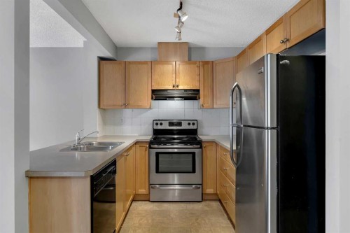 68 Panatella Villas Nw, Calgary, AB - Indoor Photo Showing Kitchen With Double Sink
