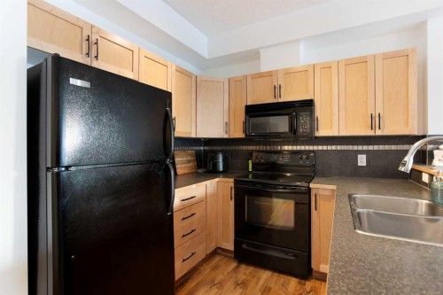 1116-211 Aspen Stone Boulevard Sw, Calgary, AB - Indoor Photo Showing Kitchen With Double Sink