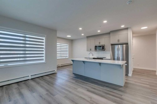 113-55 Wolf Hollow Crescent Se, Calgary, AB - Indoor Photo Showing Kitchen With Stainless Steel Kitchen With Upgraded Kitchen