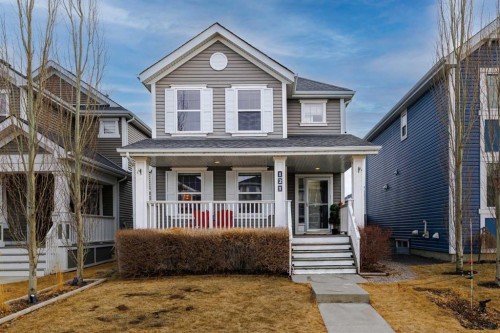 121 River Heights Crescent, Cochrane, AB - Outdoor With Deck Patio Veranda With Facade