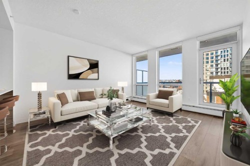908-1501 6 Street Sw, Calgary, AB - Indoor Photo Showing Living Room