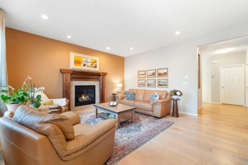 185 Auburn Glen Circle Se, Calgary, AB - Indoor Photo Showing Living Room With Fireplace