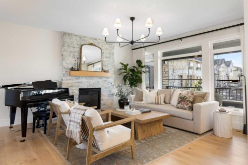 44 Alpine Common Sw, Calgary, AB - Indoor With Fireplace
