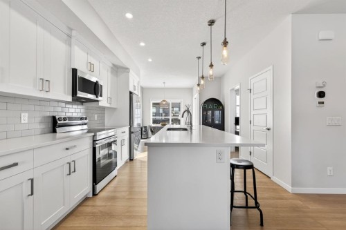 54 Cranbrook Gardens Se, Calgary, AB - Indoor Photo Showing Kitchen With Upgraded Kitchen