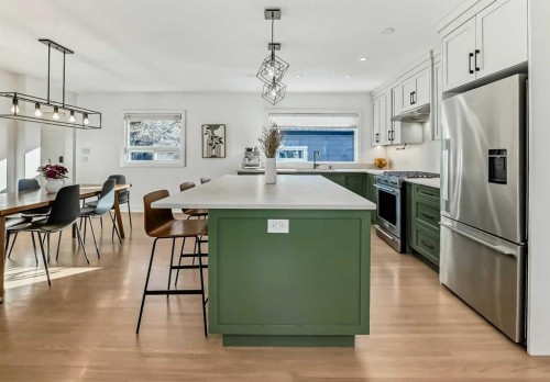 132 Wedgewood Drive Sw, Calgary, AB - Indoor Photo Showing Kitchen With Stainless Steel Kitchen With Upgraded Kitchen