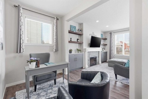 224 Auburn Glen Close Se, Calgary, AB - Indoor With Fireplace