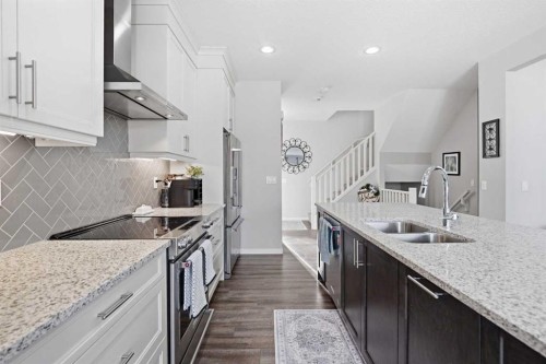 224 Auburn Glen Close Se, Calgary, AB - Indoor Photo Showing Kitchen With Double Sink With Upgraded Kitchen