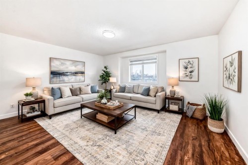 87 Bridlepost Green Sw, Calgary, AB - Indoor Photo Showing Living Room