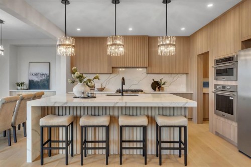 28 Spring Creek Point Sw, Calgary, AB - Indoor Photo Showing Kitchen With Upgraded Kitchen