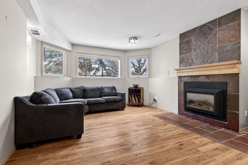 57 Shannon Circle Sw, Calgary, AB - Indoor Photo Showing Living Room With Fireplace