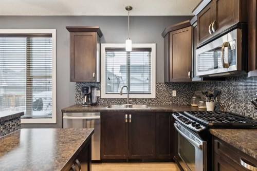 231 Prestwick Point Se, Calgary, AB - Indoor Photo Showing Kitchen With Stainless Steel Kitchen With Double Sink With Upgraded Kitchen