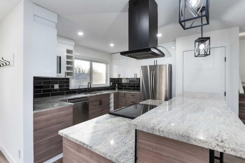 6163 Penworth Road Se, Calgary, AB - Indoor Photo Showing Kitchen With Upgraded Kitchen