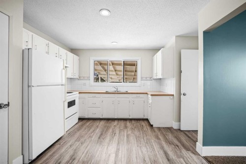 1007 Hunterston Place Nw, Calgary, AB - Indoor Photo Showing Kitchen With Double Sink