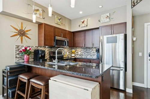 411-4303 1 Street Ne, Calgary, AB - Indoor Photo Showing Kitchen With Stainless Steel Kitchen With Upgraded Kitchen