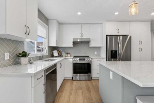60 Sunmount Close Se, Calgary, AB - Indoor Photo Showing Kitchen With Upgraded Kitchen