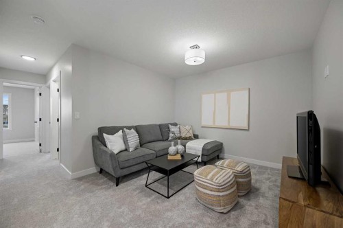 86 Versant Rise Sw, Calgary, AB - Indoor Photo Showing Living Room