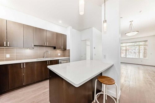109-22 Auburn Bay Link Se, Calgary, AB - Indoor Photo Showing Kitchen With Upgraded Kitchen