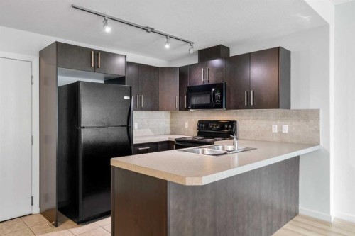 1804-210 15 Avenue Se, Calgary, AB - Indoor Photo Showing Kitchen With Double Sink