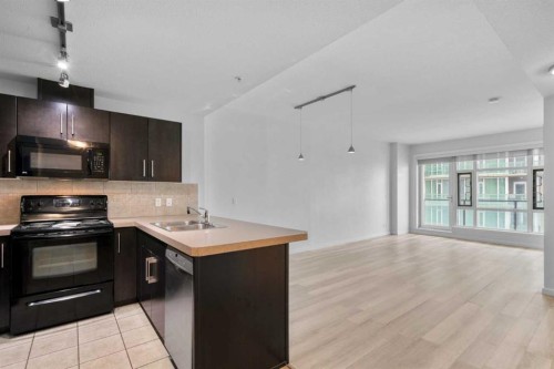 1804-210 15 Avenue Se, Calgary, AB - Indoor Photo Showing Kitchen With Double Sink