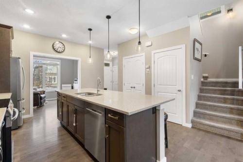 41 Marquis Common Se, Calgary, AB - Indoor Photo Showing Kitchen With Double Sink With Upgraded Kitchen