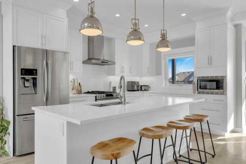 23 Coutts Close, Olds, AB - Indoor Photo Showing Kitchen With Upgraded Kitchen