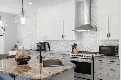 270 Everoak Drive Sw, Calgary, AB - Indoor Photo Showing Kitchen With Double Sink With Upgraded Kitchen