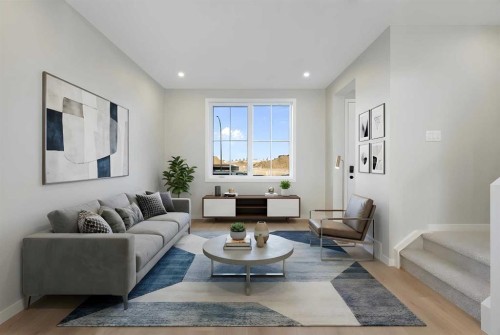 1465 Rangeview Drive Se, Calgary, AB - Indoor Photo Showing Living Room