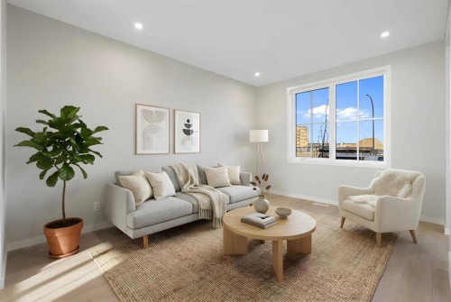 1465 Rangeview Drive Se, Calgary, AB - Indoor Photo Showing Living Room