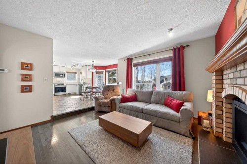 228 Riverside Close Se, Calgary, AB - Indoor Photo Showing Living Room With Fireplace