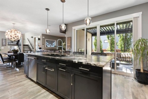 13 Arrowleaf Landing, Rural Rocky View County, AB - Indoor Photo Showing Kitchen With Upgraded Kitchen