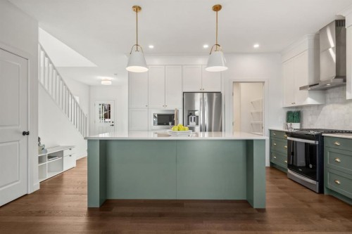 152 Sage Hill Heights Nw, Calgary, AB - Indoor Photo Showing Kitchen With Upgraded Kitchen