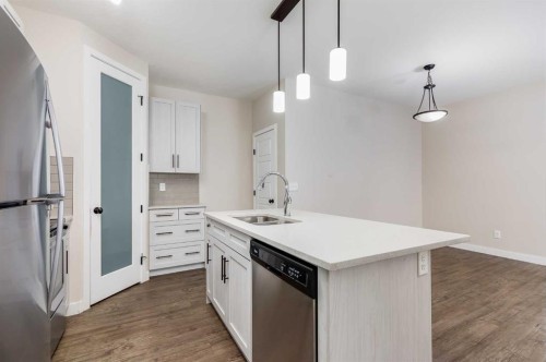 1511-2461 Baysprings Link Sw, Airdrie, AB - Indoor Photo Showing Kitchen With Double Sink With Upgraded Kitchen